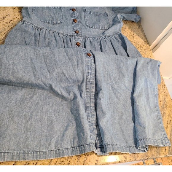 Blue Buttoned Puff Sleeve Sundress - Picture 11 of 15